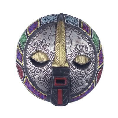 Kharyisile,'Ghanaian Aluminum and Recycled Glass Beaded Animal Wall Mask'