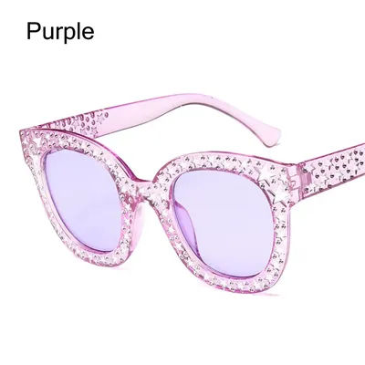 Retro Rhinestone Frame Crystal Square Sunglasses Oversized Sunglasses Female Shades Women Sunglasses