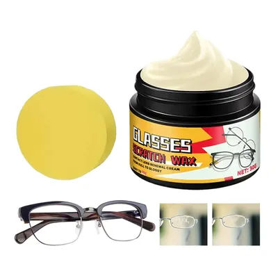 30g Glasses scratch cream, anti scratch and anti wear lens repair cream, restoring clarity with sponge