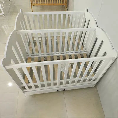 Modern Storage White Twin Babies Crib Baby Cot Bed Nets Mosquito Sleeping Wooden Baby Beds for Twins
