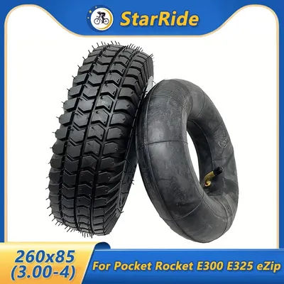 260x85 Tire and Inner Tube for Pocket Rocket E300 E325 eZip Scooter Mini Chopper Bike Go Kart Bladez Electric Mobility 3.00-4