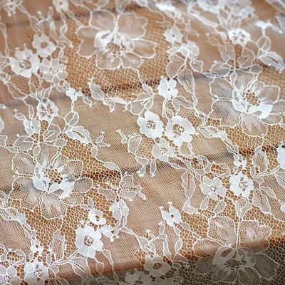 Robe de mariée en maille et dentelle brodée de haute qualité, jupe, tissu en dentelle doux, textile de maison noir et blanc