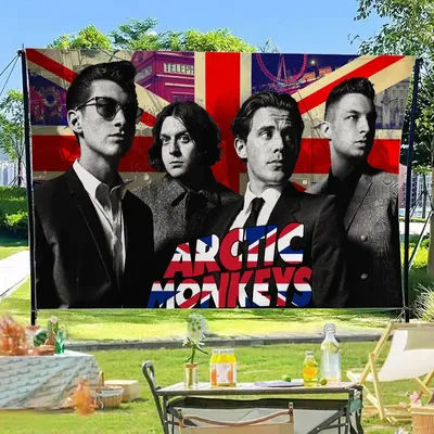 Indie Rock Band A-Arctic M-Monkeys Small Size Cheerleading Banner Hand Pulled Flag Outdoor Atmosphere Flags