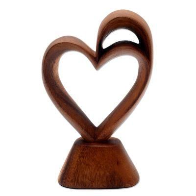 Outsized Love,'Romantic Wood Heart Sculpture from Bali'