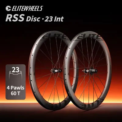 ELITEWHEELS RSS Disc Carbon Wheelset 700c Road Bike Wheels 120 POE 4 Pawls Ceramic Bearing Pillar 1423 Spoke 23mm Inner Width