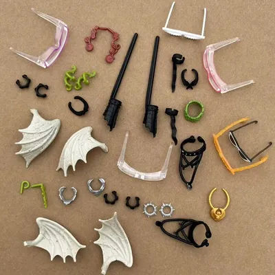 Monster Doll Earrings Wings Necklaces DIY Doll Dressing Accessories Handring Glasses Original Doll Parts