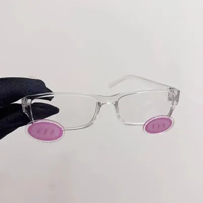 Lunettes de soleil Cosplay en poudre INS, fard à joues, Kawaii, acrylique, Transparent, noir, mode rétro Y2K, accessoires