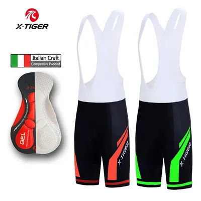 X-TIGER Men's Cycling Bibs Shorts Breathable 5D Gel-Padded Bike Tights Triathlon Pro Bicycle Shorts Outdoor Cycling Clothing