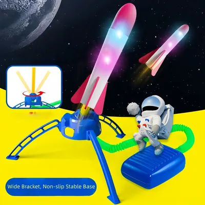 Foot Pump Rocket Launcher Toy, Outdoor Air Powered Stomp Rocket for Boys Girls, Fun Garden Backyard Sport Game, Gift for 14+