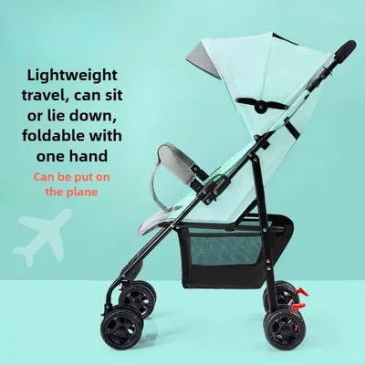 Baby Stroller Light Folding Easy To Sit and Lie Down Ultra-compact Summer Portable Baby Stroller