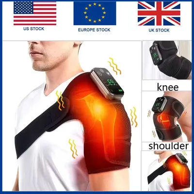 Electric Cordless 3-in-1 Heated Vibration Massager for Knee Shoulder Elbow Knee Pad Physiotherapy Pain Relief Health Care