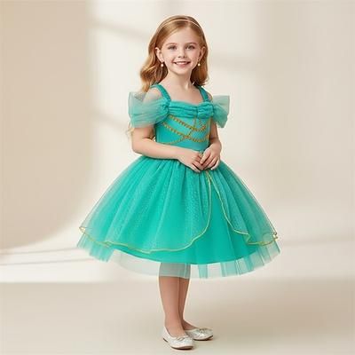 Aladdin Principessa Jasmine Vestito Costume Cosplay Abiti Film Moda Carino Tutù for Ragazze Bambini Halloween Mascherata Settimana del libro Quotidiano Feste Con il fumetto