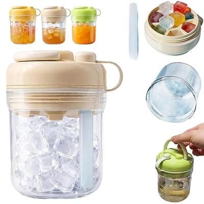 Bottiglia d'acqua 3 in 1 con vassoio per cubetti di ghiaccio e cannuccia coperchio, bollitore per cubetti di ghiaccio portatile senza contatto, bottiglia di stoccaggio riutilizzabile, vassoio per
