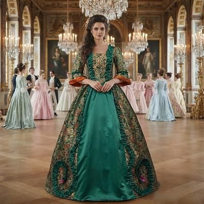 Rococò Vittoriano Abito vintage Abito da Ballo Maria Antonietta Costume Per donna Reale Mascherata Carnevale Feste Halloween Adulti Vestito