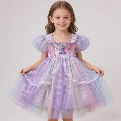 Principessa Vestito Costume Cosplay Abiti Film Carino Tutù Luce a LED for Ragazze Bambini Mascherata Settimana del libro Quotidiano Feste Ferie