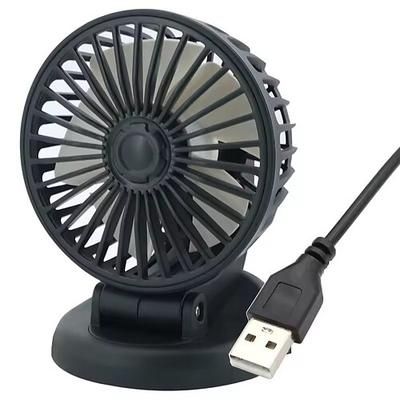 Ventilatore per auto, ventilatore per veicoli alimentato a 12 V tramite accendisigari o USB, ventilatore da cruscotto pieghevole con rotazione a 360°, potente ventilatore di raffreddamento a 5 pale