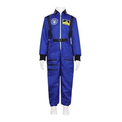 Costume di Coppia Gruppo Astronauta Costume Cosplay Costume Tuta Tuta Arancione per Giorno dei Re Halloween Carnevale Adulti Bambini Unisex