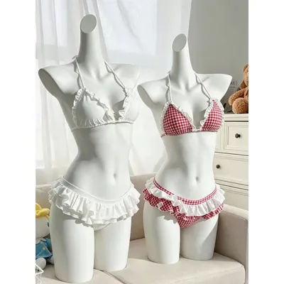 Ensemble bikini deux pièces sexy à lacets dans le dos, coupe haute, hauts push-up, maillot de bain élégant pour femmes, idéal pour les vacances d'été à la plage