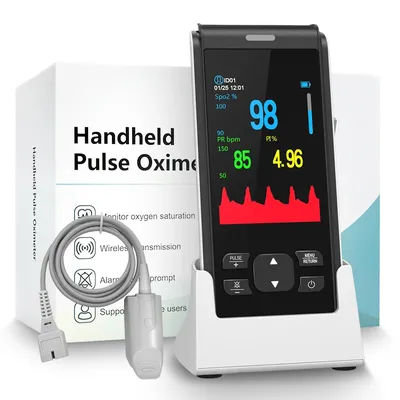 HealthTree Medical Handheld Pulse Oximeter Portable Rechargeable Blood Oxygen Heart Rate Monitor For Adult Children Newborns