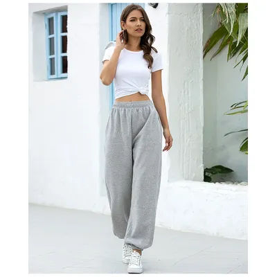 Pantalon de survêtement confortable à taille haute pour femme, extensible et doux, pour tous les jours, avec ceinture élastique