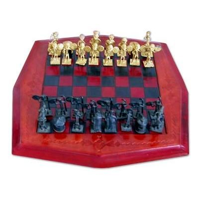 'Tribal Warfare' - Leather and Brass Chess Set