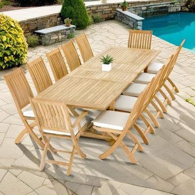 13 pc Rectangular Teak Dining Set