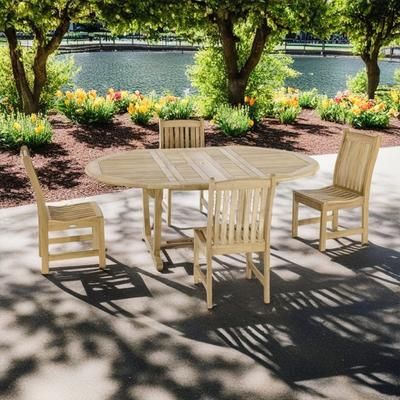 5 piece Martinique Oval Teak Patio Furniture