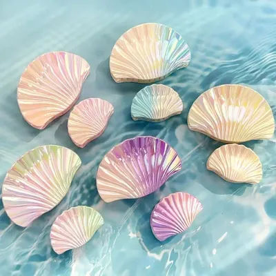 Gradient Shell Hair Clip, Vacation style Hair Accessories, Summer Ocean Large hair grabAccessories, Shark Hair Clip