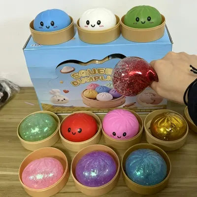 Simulation Flash Dumpling Pressure Ball Slow Rebound Soft Pinch Decompression Baozi modeling stress relief toy birthday Gifts