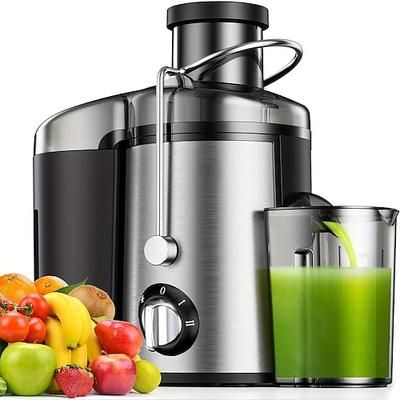 Spremiagrumi, centrifuga con ampia apertura di alimentazione da 7,6 cm per frutta e verdura intera, estrattore di succo in acciaio inox a 2 velocità, facile da pulire. Elevata resa, senza BPA per