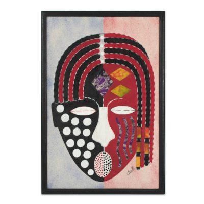 Yaa Asantewaa,'Batik on Cotton Portrait Wall Art from Ghana'