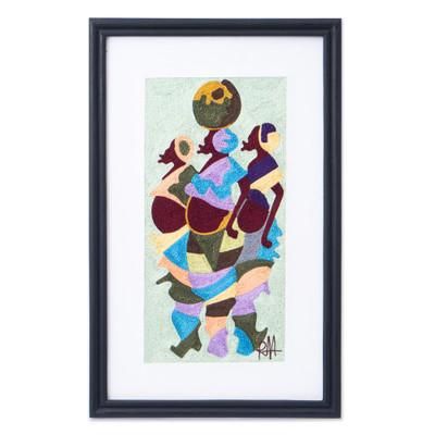 Together As One,'Inspirational Framed Cotton Wall Art of Women for Peace'
