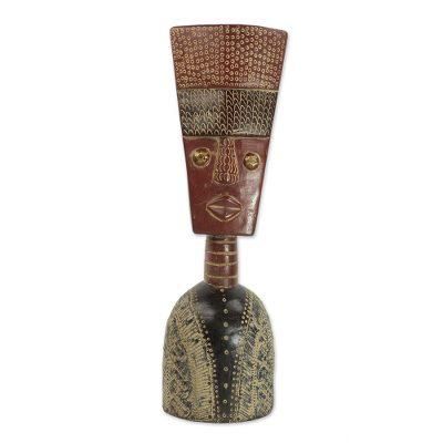 Fortune Mask,'Hand Crafted Ghanaian Sese Wood Mask Sculpture'