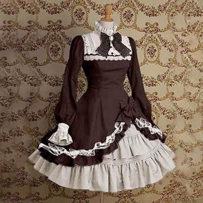 Retrò Vintage Gothic Lolita Rococò Vestito Manica a tromba Costumi a tema film / TV Pizzo Fiocco Costume Per donna Ragazze Feste Mascherata Festa Sera Adulti Vestito