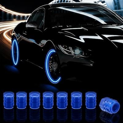 8 confezioni di tappi per valvole di pneumatici fluorescenti in plastica, coprivalvola luminosi per ruote auto, coprivalvola universali/tappi antipolvere per auto, camion, moto, biciclette