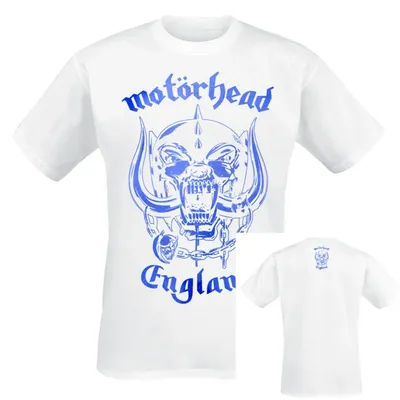 T-shirt Motörhead à texture bleue anglaise pour hommes et femmes, t-shirt graphique 100% coton, haut d'été