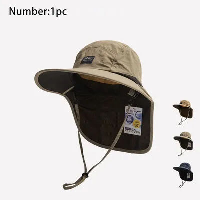 Chapeau Bob Unisexe d'Été à Large Bord, Protection UV, Protection du Cou, Respirant, pour Pêche, Randonnée, Chapeau de Soleil Parent-Enfant