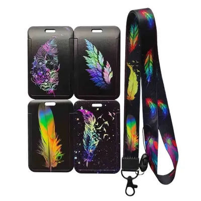 Wholesale Fashion Style Sliding Id Badge Card Holder with Lanyard acceptable OEM，Drop shipping