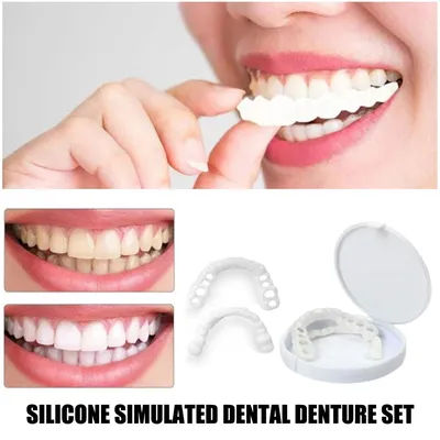 H2931-1 8Sets Battery-Free Dentsmile Temporary Fake Teeth, Unisex One-Step Cosmetic Veneers