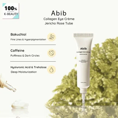 Abib Collagen Eye Creme Jericho Rose Tube,Reduces Fine Lines,Lifts Eye Contour,Lightweight Cream,​​Korean Skincare,Korean Makeup