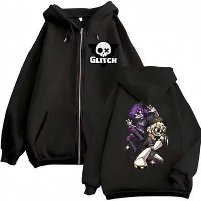 Anime Murder Drones Zipper Hoodie Cartoon Uzi And Z Pattern Zip Up Jacket Men Women Fleece Casual Zip Up Sweatshirt Zip Jacket
