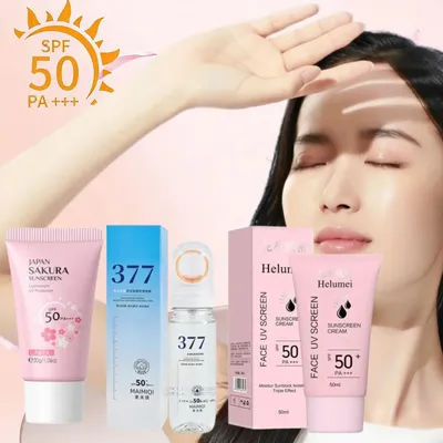 SPF50+ Sunscreen Protector Facial Sun Blocker Isolation Lotion Moisturizing Waterproof Anti-UV Sunblock for Face & Body