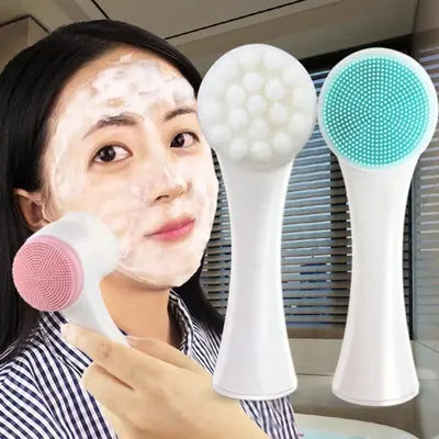 Double Sided Facial Cleanser Silicone Facial Cleansing Brush Blackhead Removing Pore Cleaner Exfoliating Face Washing Brushes