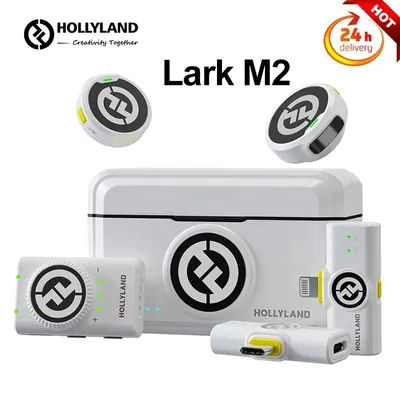 Hollyland Lark M2 Wireless Lavalier Microphone Noise Reduction for Vlogging Photography Live Streaming Mic RX TX [IN Stock]