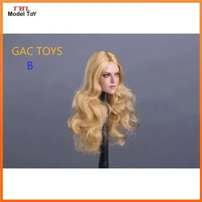 GC009 1/6 Scale Long Curly Hair American Celebrities Female Star Head Sculpt Model for 12" Soldier Wheat Skin Figure PH Toys