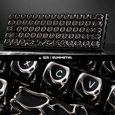 Keycap metal texture hollow fog transparent personality creative keycap
