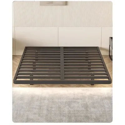 Suspended bed modern simple bedside iron frame steel frame wrought iron master bedroom double bed tatami row skeleton suspended