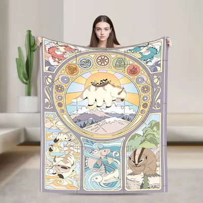 Anime Avatars The Last Airbender Plush Blanket Children Flannel Throw Blanket For Couch Chair Super Warm Quality Bedspread