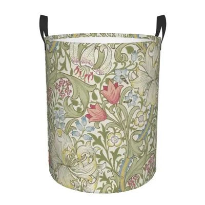 Custom William Morris Art Laundry Basket Collapsible Floral Textile Pattern Baby Hamper for Nursery Toys Organizer Storage Bins