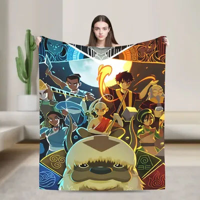 Anime Avatars The Last Airbender Plush Blanket Kids Flannel Bedding Throws For Couch Chair Soft Customized Quality Bedspread